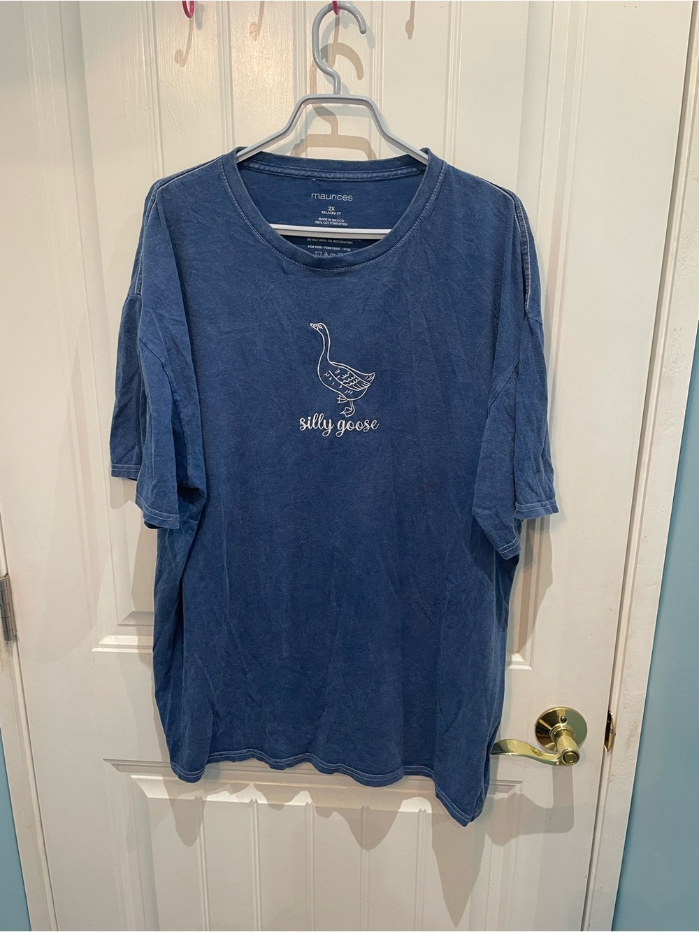Maurices Blue 'Silly Goose' Embroidered Graphic Tee